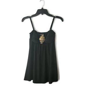 Guess Authentic Brand Women's Black Adjustable Strap Fitted Bodice Top XS